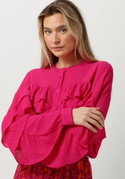 roze alix the label blouses ladies woven structured chiffon ruffle blouse