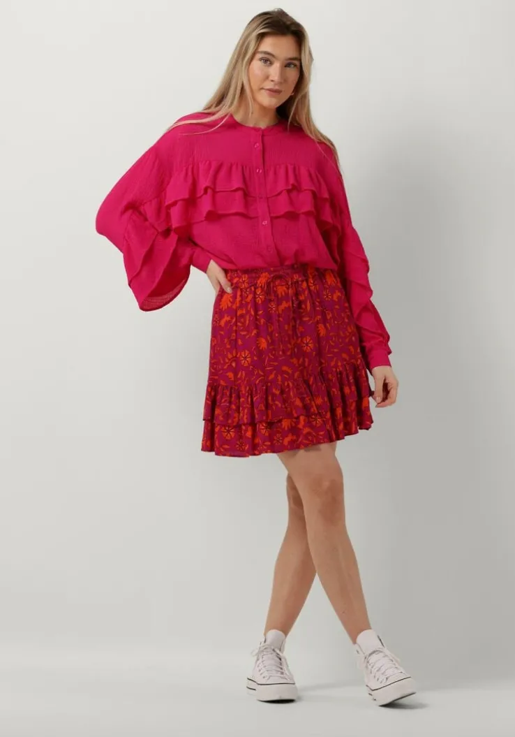 roze alix the label blouses ladies woven structured chiffon ruffle blouse