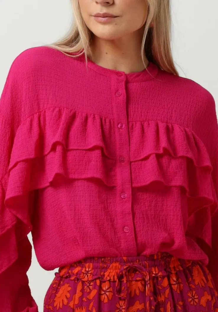 roze alix the label blouses ladies woven structured chiffon ruffle blouse