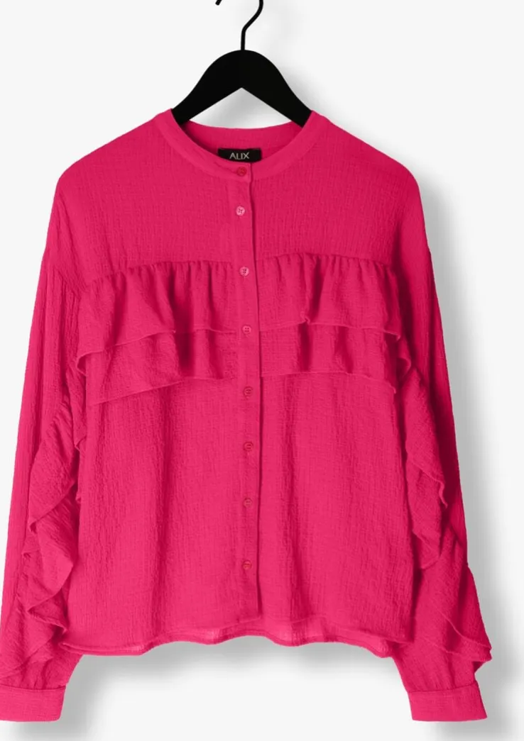 roze alix the label blouses ladies woven structured chiffon ruffle blouse