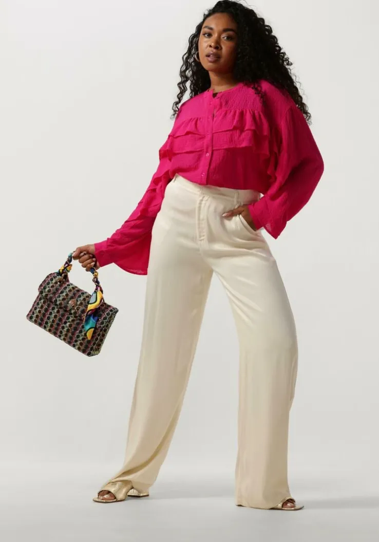 roze alix the label blouses ladies woven structured chiffon ruffle blouse