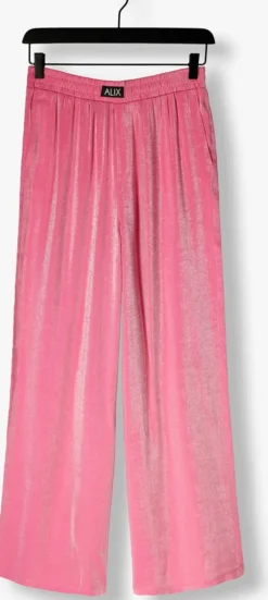 roze alix the label pantalon ladies woven shine wide leg pants