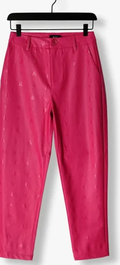 roze alix the label pantalon logo fo leather pants