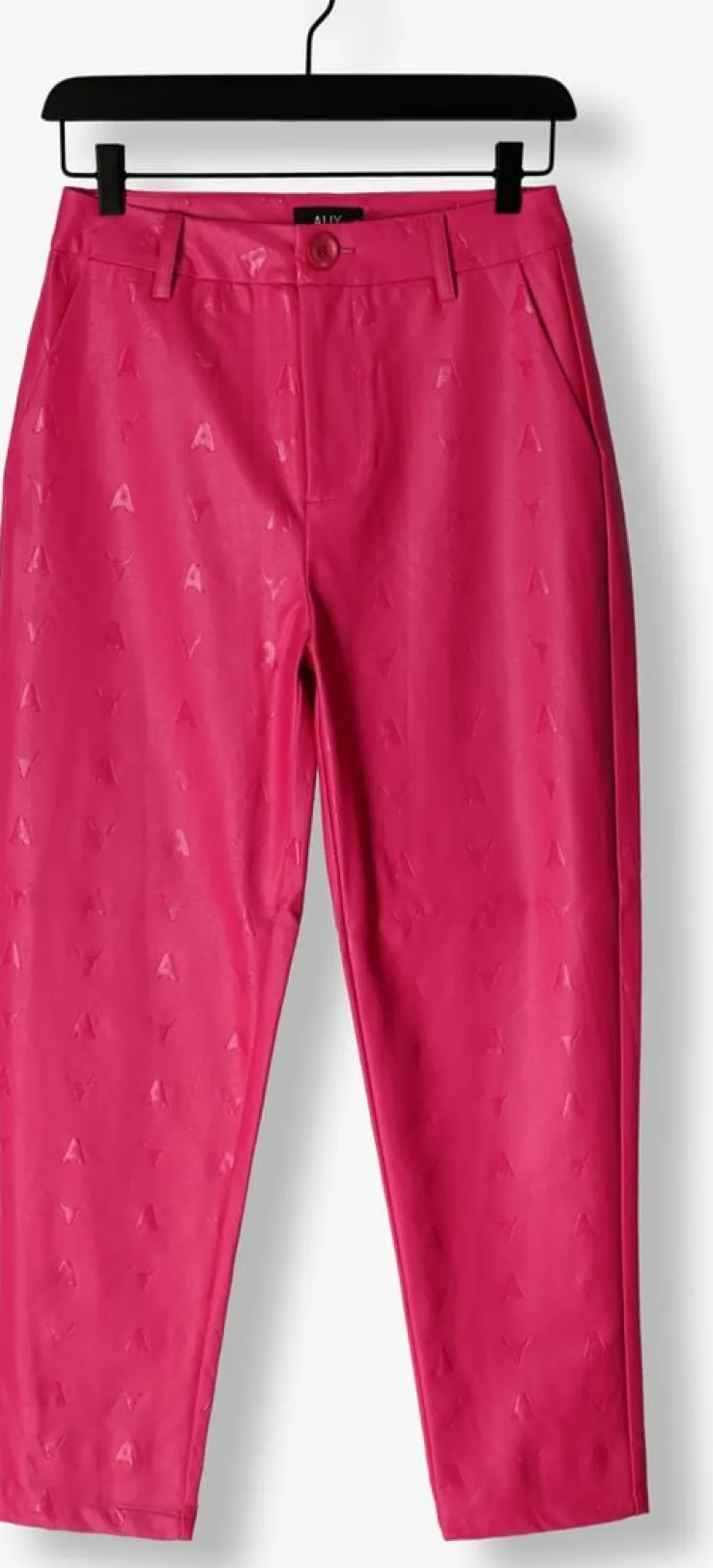 roze alix the label pantalon logo fo leather pants