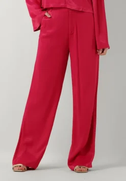 roze alix the label wijde broek ladies woven satin pants