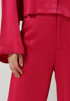 roze alix the label wijde broek ladies woven satin pants