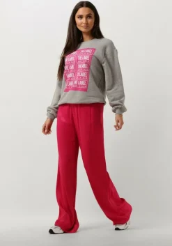 roze alix the label wijde broek ladies woven satin pants