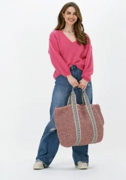 roze american dreams trui silja v neck knit