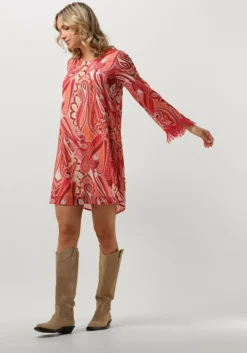 roze ana alcazar mini jurk tunic fringes