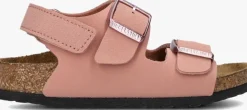 roze birkenstock platte sandalen milano as kids