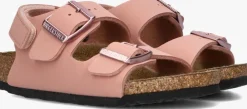 roze birkenstock platte sandalen milano as kids
