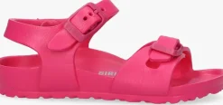 roze birkenstock platte sandalen rio kids eva