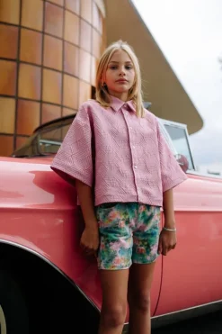 roze call me frankie blouses metallic overshirt