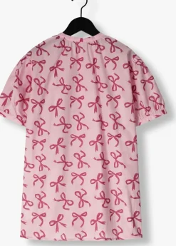 roze call me frankie mini jurk bow dress