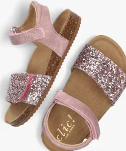 roze clic! platte sandalen cl-grass