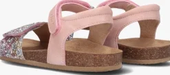 roze clic! platte sandalen cl-grass