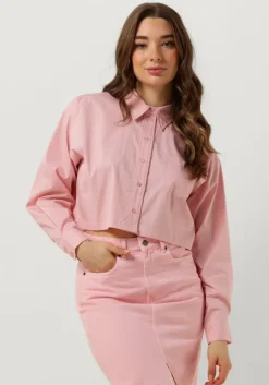 roze co'couture blouses cotton crisp cropped shirt