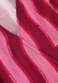 roze colourful rebel maxi jurk ava striped real wrap maxi dress ss