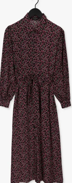 roze colourful rebel midi jurk kera small flower maxi shirt dress