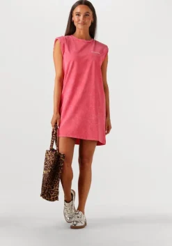 roze colourful rebel mini jurk tropical beach tour acid wash padded dress sl