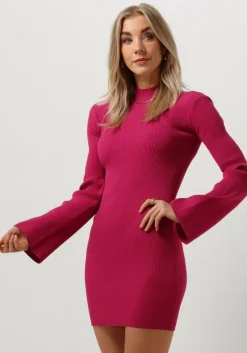 roze colourful rebel mini jurk aspen high neck knitted mini dress