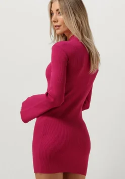 roze colourful rebel mini jurk aspen high neck knitted mini dress