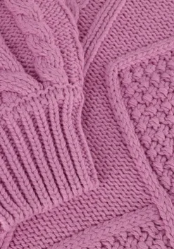 roze colourful rebel trui olivia cable knitweat sweater