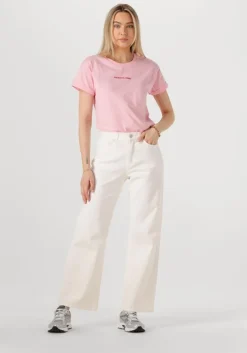 roze colourful rebel t-shirt uni logo boxy tee