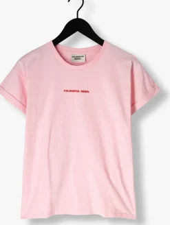 roze colourful rebel t-shirt uni logo boxy tee