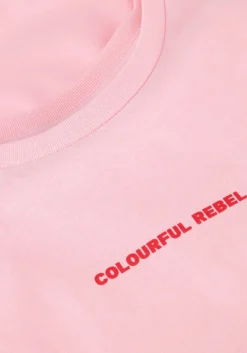 roze colourful rebel t-shirt uni logo boxy tee