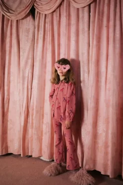 roze daily brat flared broek stardust horse flared pants