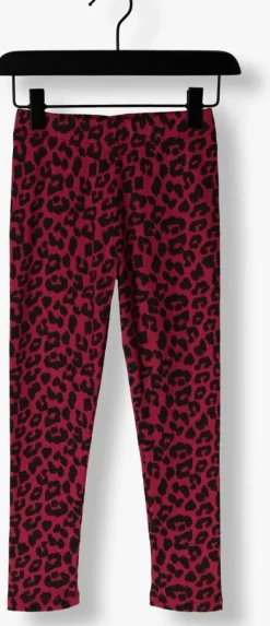 roze daily brat legging leopard tights dark pink