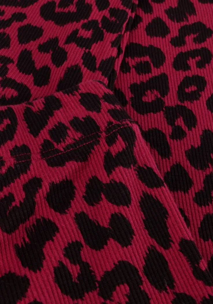roze daily brat legging leopard tights dark pink