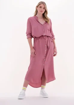 roze 10days midi jurk flowy shirt dress