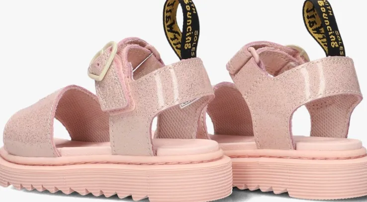 roze dr martens platte sandalen marlowe hearts k