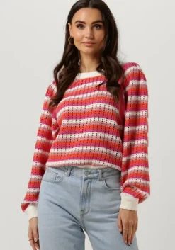 roze freebird trui knit-point-stripe-cot-23-1