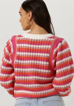 roze freebird trui knit-point-stripe-cot-23-1