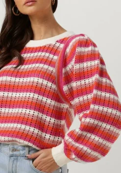 roze freebird trui knit-point-stripe-cot-23-1