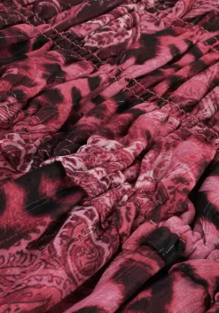 roze guess mini jurk ls lace up flared lucy dress