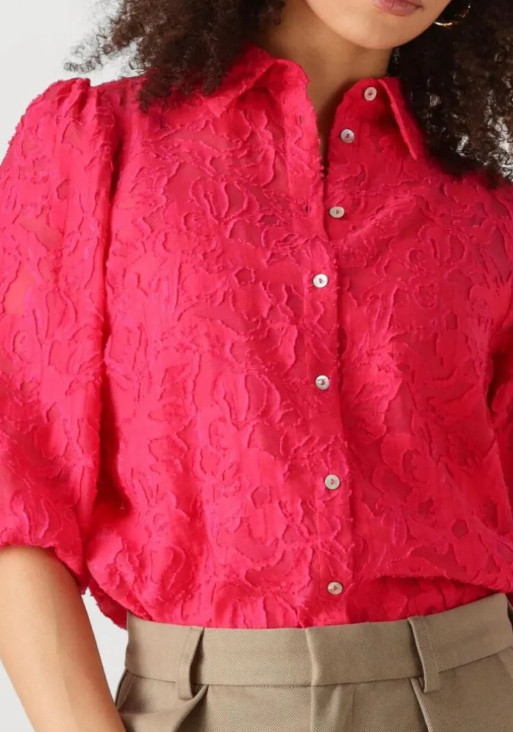 roze jansen amsterdam blouses nanne blouse fj 722 3/4 puffed sleeve