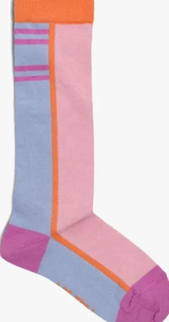 roze melton sokken block knee socks