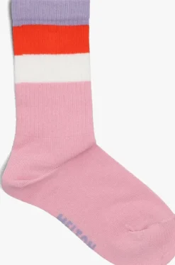 roze melton sokken wide stripes socks