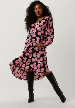 roze modström midi jurk bibbie print dress