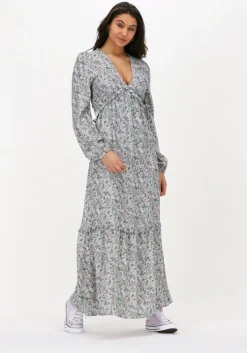 roze na-kd maxi jurk balloon sleeve maxi frill dress