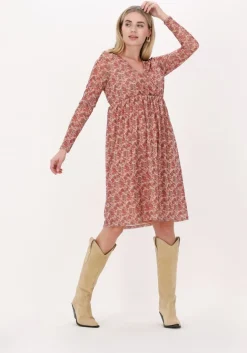 roze na-kd midi jurk recycled wrap mesh dress