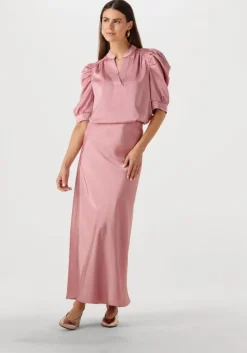 roze neo noir maxirok vicky heavy sateen skirt