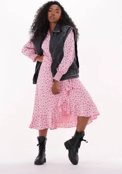 roze neo noir midi jurk eva precious rose dress