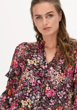 roze neo noir mini jurk manga festive floral dress
