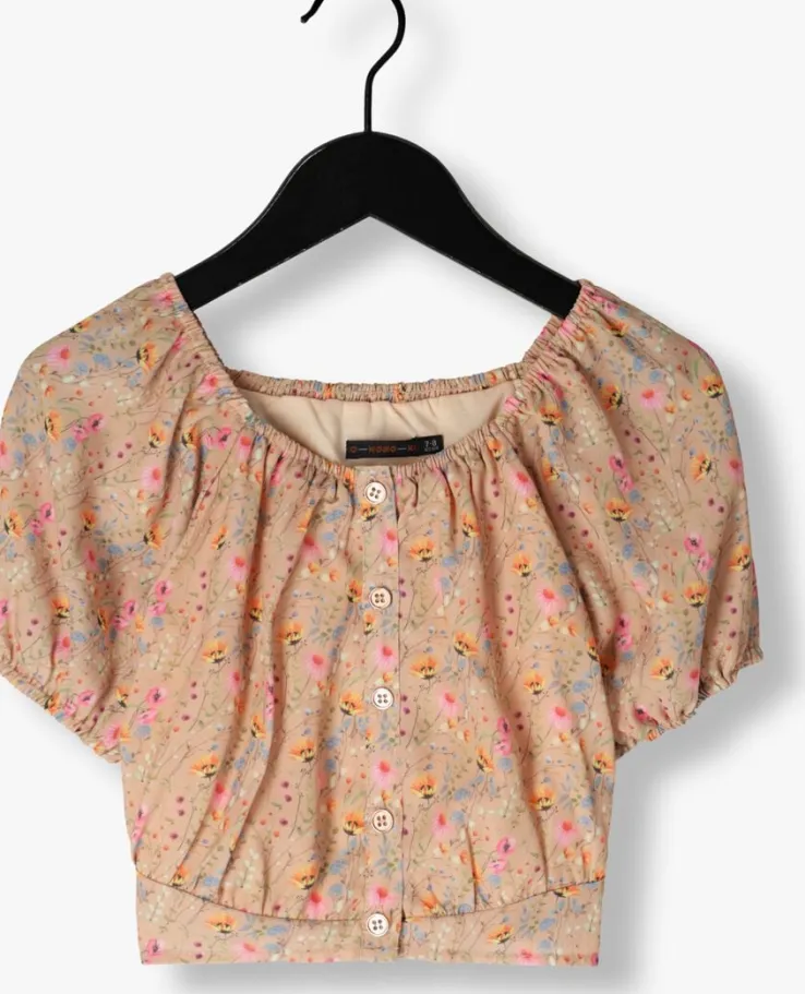 roze nono blouses tomas floral cropped blouse puffed sleeve