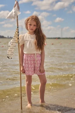 roze nono korte broek sunny flower short